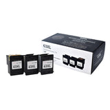 HP No.63XL F6U64AN compatible cartouche d'encre noire Premium (3 cartouches. 1 tête)